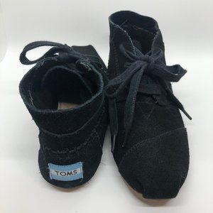 Tom's Black Suede Leather Moccasins - Size 5